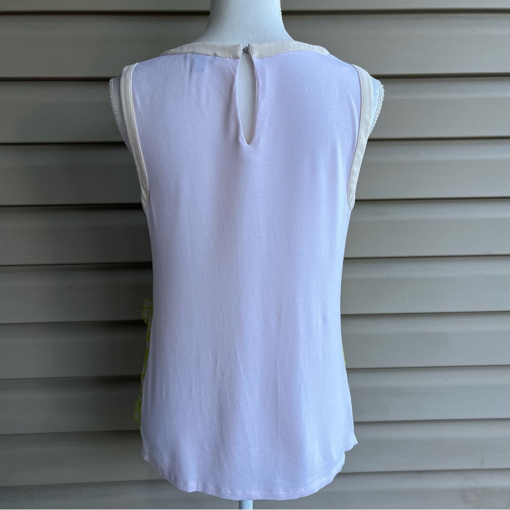 Ann Taylor Sheer Floral Overlay Sleeveless Blouse - Size Medium - Picture 5 of 8